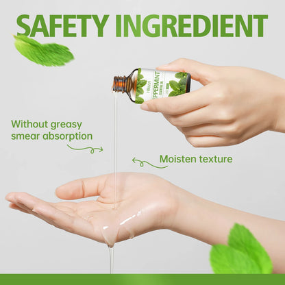 Peppermint essential oil has a refreshing aroma, delicate texture, moisturizing and is suitable for body care and hair care.