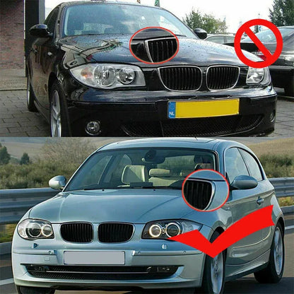 Car Front Grills Kidney For BMW 1 SERIES E81 E82 E87 E88 5DR 3DR Glossy Black Kidney Grilles Dual Slat 2007-2013