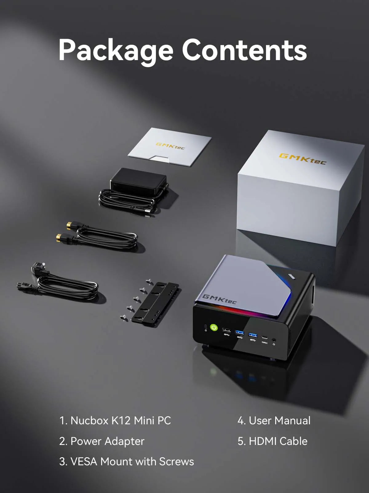 GMKtec K12 AMD Ryzen 7 H 255 Gaming Mini PC 2*DDR5 3*PCIe SSD WiFi6E BT5.2 2*.5G LAN OCulink Desktop MINI PC Gamer Computer
