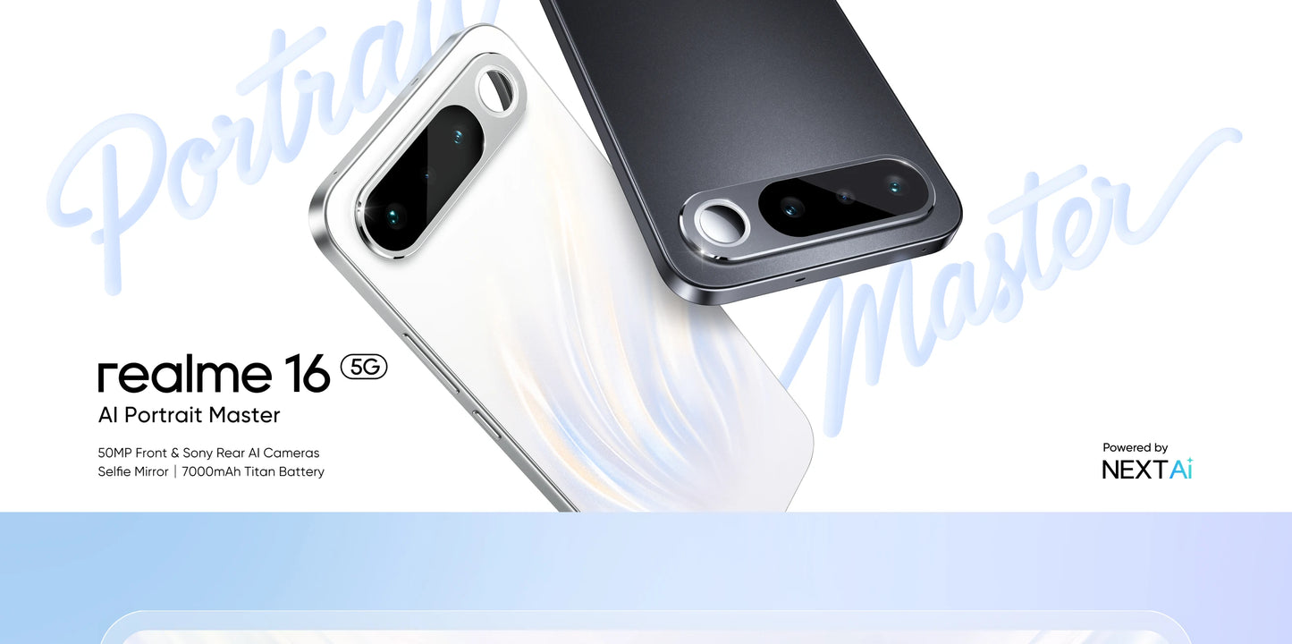 realme 16 5G Smartphone NFC 6.57" 120Hz AMOLED Display Dual 50MP AI Camera 7000mAh Battery 60W Charge IP69 Pro