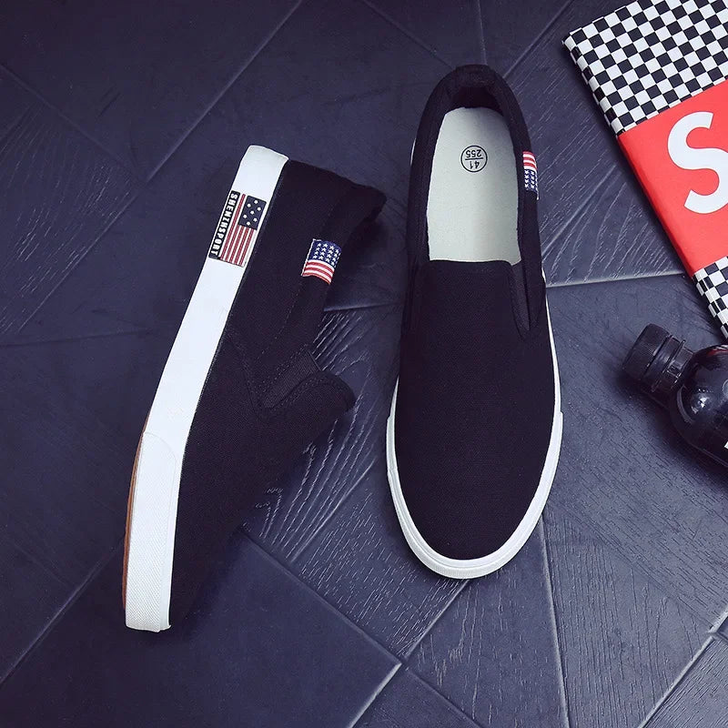 Men Casual Shoes Canvas Luxury 2025 Mens Loafers Breathable Slip on FlatsMale Vulcanized Shoes White Driving Shoes Plus Size 47