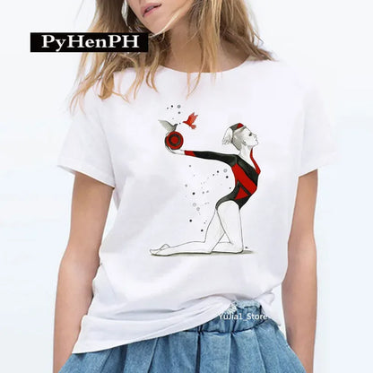 Gymnast Dancer T Shirt  Fashion Gymnast Artistic Gymnastics Printed T-shirt for Women Parent-child Clothing Oversized T Shirt