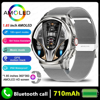 2025 New Military GPS V69 Smart Watch Men 1.85 inch 710 mAh Heart Rate GPS Sports IP68 Waterproof Bluetooth Talk  Smartwatch Man