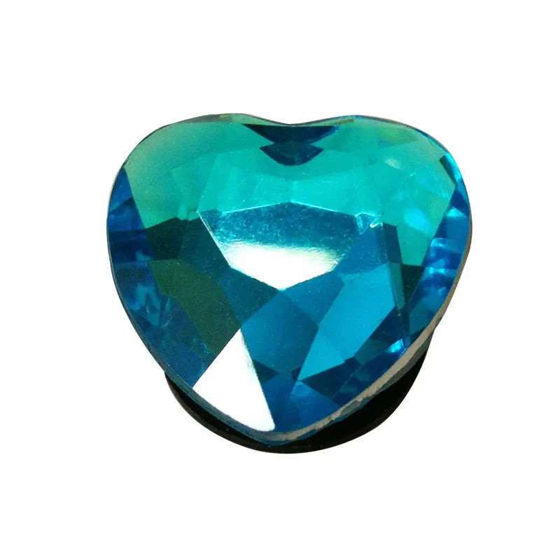 1PCS Bling Crystal PVC Shoe Charms Flower Heart Shaped Gem DIY Accessories Shoe Decorations Charms Transparent Diamond