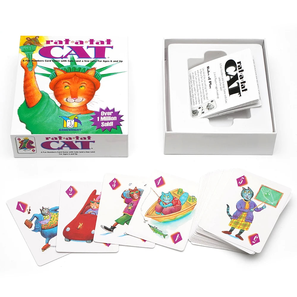 Rat a Tat Cat - Fun Numbers card Game with Cats (and a few rats) For Ages 6 and up ﻿