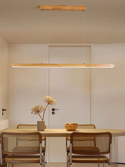 Modern Hanging Chandelier For Dining Room Kitchen Shop Long Table Wooden Chandelier Pendent Lamp Minimalist Design Led Lighting