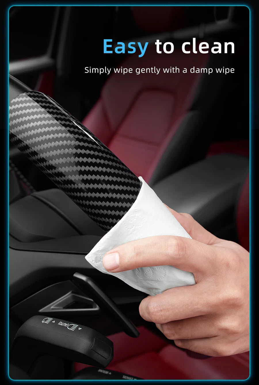 Suitable for Seat Carbon Fiber Texture Steering Wheel Cover with Segmented Quick-Release Design, Durable, for Models Such as Ibiza, Arona, Leon, Leon Sportstourer, Ateca, Etc., in Black, Blue, Red, Silver, and White by PDG ibma