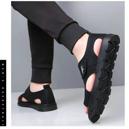 2025 New Fashion Brand Roman Sandals For Men Soft Sole Comfortable High-Quality Leather Beach Men's Casual Shoes
