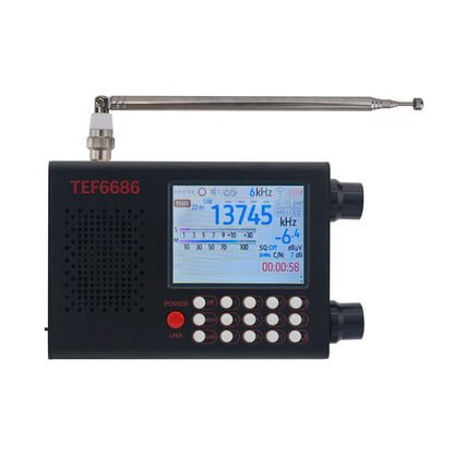 HamGeek TEF6686 Radio Portable FM/LW/MW/SW Radio Receiver with 2.8" Color Touch Screen & Built-in Battery
