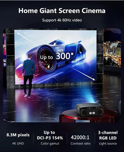 4200 ANSI 4K UHD Projector Smart Android 14 Google TV Video Beamer 2.4G+5G WiFi6 TOF Auto Focus Dual Speaker Home Theater 2026