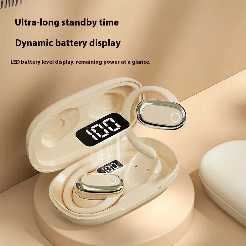 OWS Headphones Over-Ear Open-Ear Wireless Bluetooth Earphones Style Noise Cancellation Rotatable Feature With Mic Portable Audio
