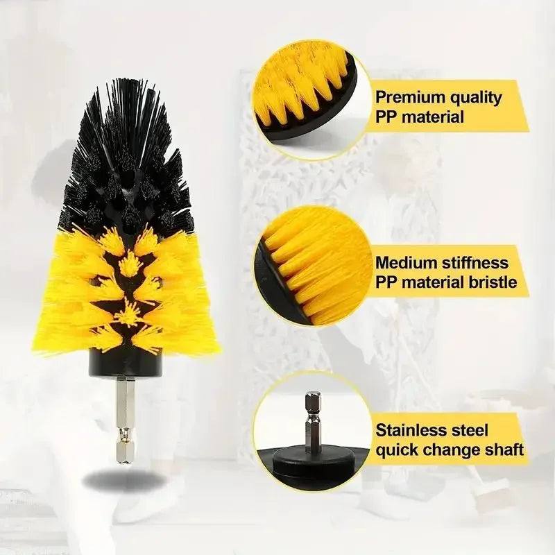 Electric Scrubber Drill Brush Kit Power Drills Scrubber Brush For Carpet Glass Car Tires Nylon Extension Pole Floor, Automotive