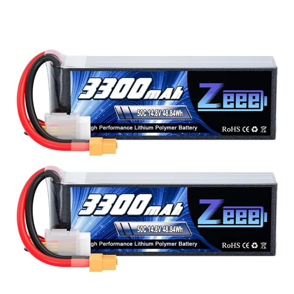 2pcs Zeee 4S Lipo FPV Drone Battery 14.8V 3300mAh 50C Softcase with XT60 Plug for RC Car RC Helicopters Trucks RC Model Parts