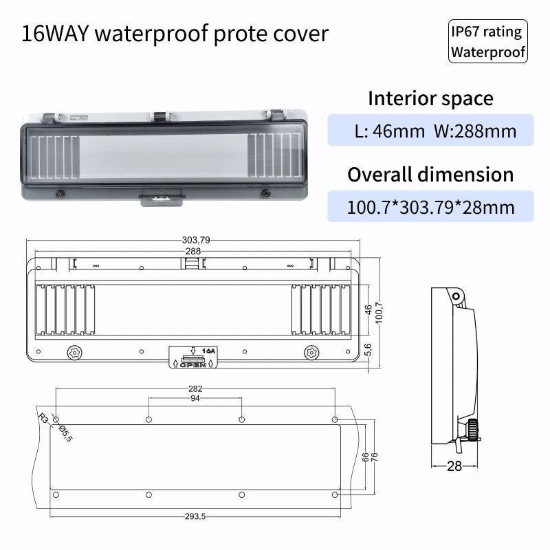 Outdoor Waterproof Window Cover with Lockable Circuit Breaker Electrical Box, Transparent Cover for IP67-Rated Button and Instru