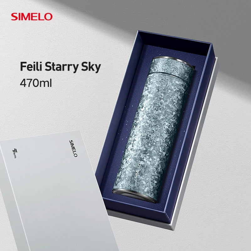 SIMELO Pure Titanium Insulated Cup Large Capacity Portable Water Bottle Business Gift Box Accompanying Mug for Travel Outdoor