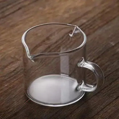 Clear Glass 75ML  Espresso Shot Glasses with Wooden Handle Measuring Cup Coffee Cup High Borosilicate Glass Pitcher Barista