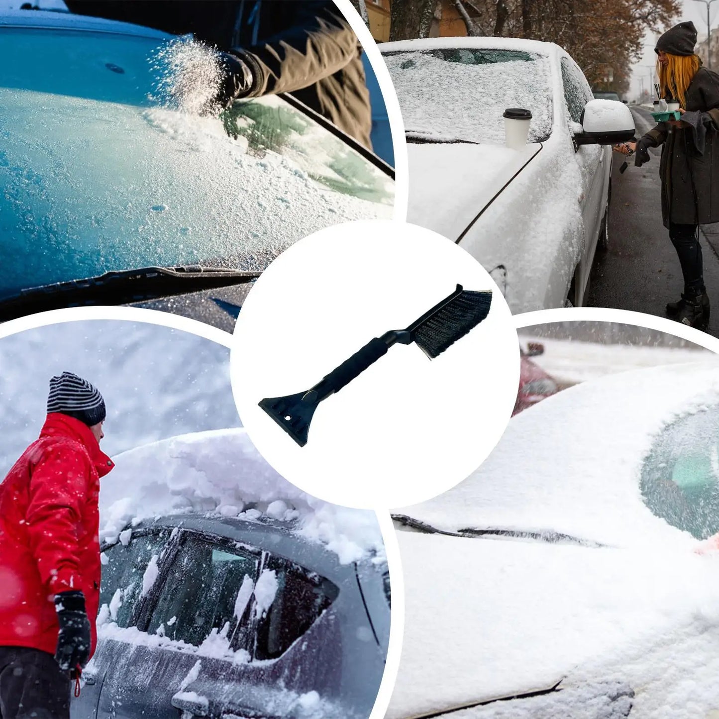 Ice Scrapers for Car Windshield Windshield Scraper for Ice and Snow Ergonomic Foam Grip Snow Cleaner for Car Window Ice Scraper