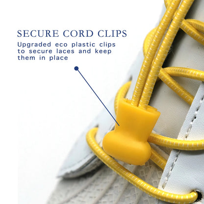 1 Pair of No Tie ShoesLaces Rubber Round Spring Lock Elastic Sneaker Shoelaces Laces Accessories Suitable for Kids Adult Lazy