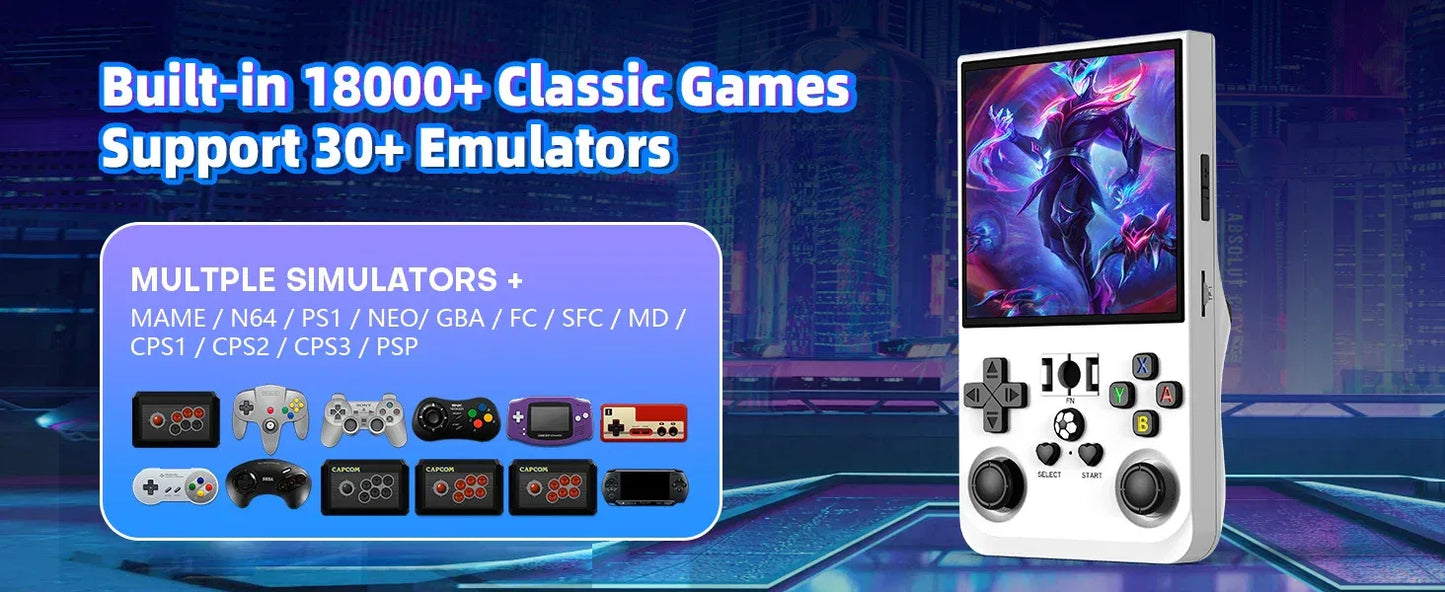 AISLPC R36MAX Retro Handheld Video Game Console Linux System 4.0 Inch IPS Screen Portable Pocket Video Player 128GB Games Gifts