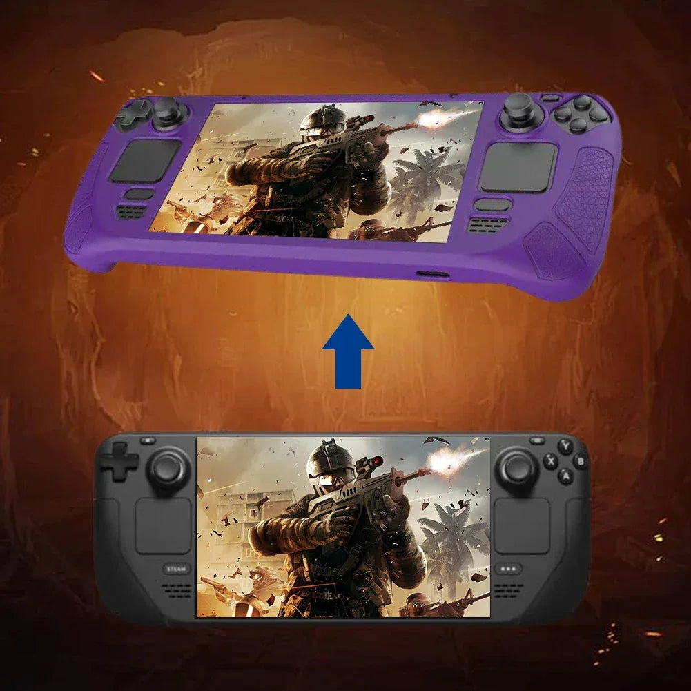 Console Protector Case For Steam Deck Host Anti-Slip Soft Shell Protective Case With Holder Stand For Steam Deck Game Console