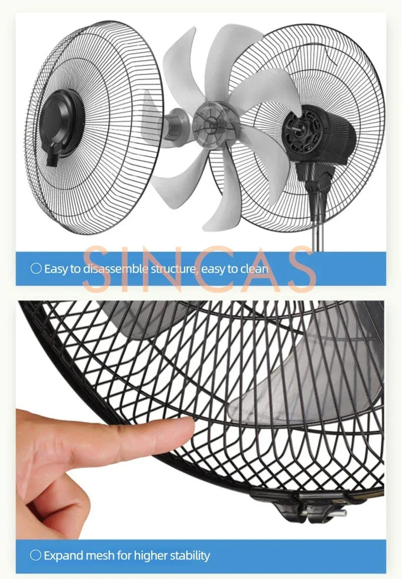 Mist Cooling Floor Fan with Remote 3-Speed High Airflow Portable Quiet Wide Oscillation Detachable Humidification Home Office