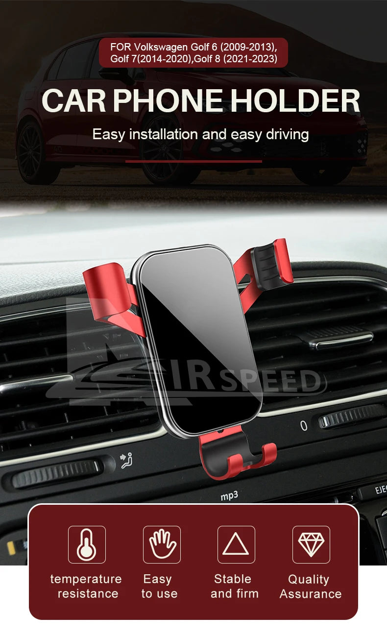 Gravity Car Phone Holder For Volkswagen VW Golf 6 MK6 2009 2010 2011 2012 2013Car Phone Holder Special Fixed Bracket Accessories