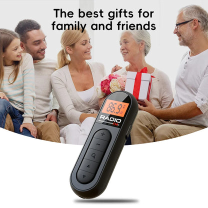 [Mini Portable FM Radio] Rechargeable Mini Portable FM Radio with Clip - Suitable for Meetings, Tours- Comes with Earphones