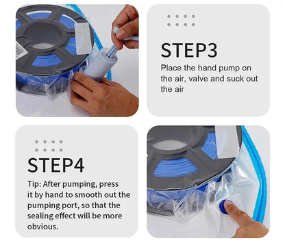 Reusable Vacuum Storage Bags 3D Printer Filament Electric Vacuum Pump Air Valve Pump Sealing Vegetables Food Storage Zipper Bag