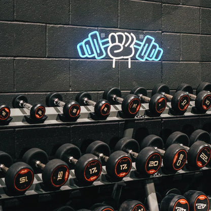 Barbell Fitness Gym Neon Sign Dumbbell LED Neon Ligh Wall Decoration For Workout Room Sport Club Weightlifting Christmas Gift