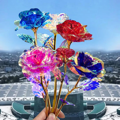 5-50PCS Simulation Artificial Rose Flower Diy Foil Plated Rose Lasts Forever Love Wedding Decor Roses Valentine's Day Gift