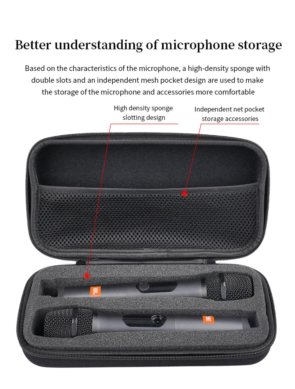 Hard EVA Microphone Storage Bag Transmitter Box Portable Bluetooth K Song Travel Carrying Case