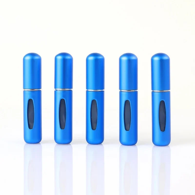 New Hot 5pcs Sets Portable 5ml Perfume Refill Bottle Refillable Spray Scent Pump Empty Atomizer Cosmetic Containers Travel Gift