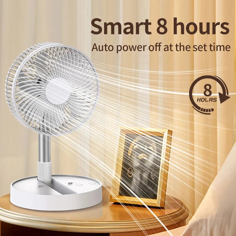 Lenovo USB Foldable Portable Fan 8inch 4 Speeds Timing Battery Operated Mini Floor Fan for Bedroom Indoor or Outdoor Table Fan