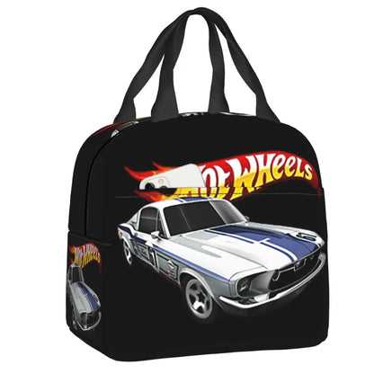 Custom Hot Wheels For Fans Thermal Insulated Lunch Bag Cartoon Sport Car Portable Lunch Container Travel Multifunction Food Box