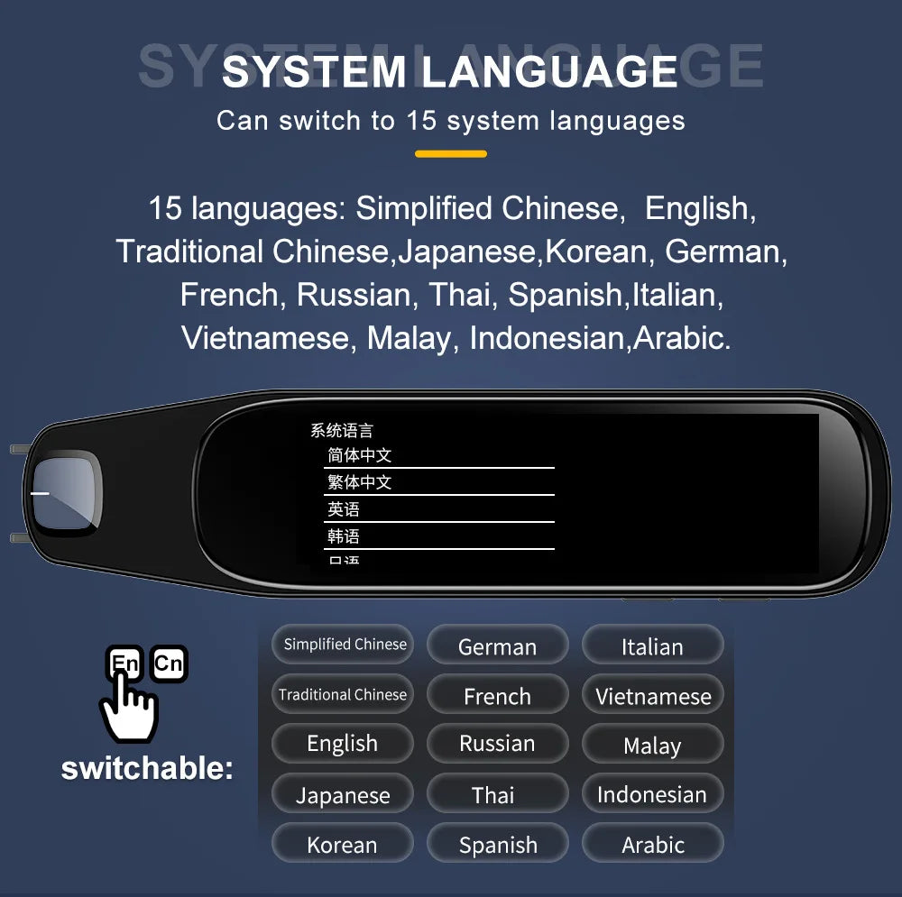 MD21 voice Translation Pen Real Time Intelligent Text Scanning Point Reading Learning Smart Voice Translator  Recording Pen