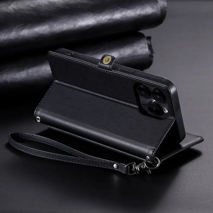 Coque Xiaomi 14 13 12 11 10 - Flip Wallet avec Porte-Carte et Lanière