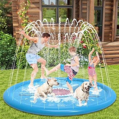 Sprinkler Inflatable Shark Pool 170cm Children Play Water Mat Summer Toy