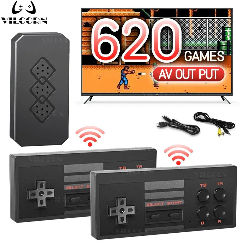8 Bit Mini Game Console Game Stick AV Output Video Game Console 620 Games for NES/Dendy/Gameboy With Wireless Game Controller