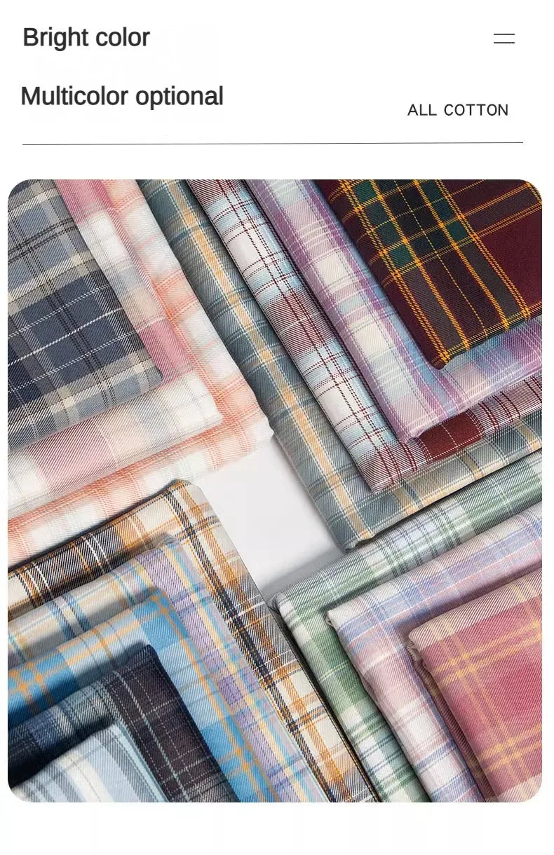 Plaid Fabric By The Meter for Japanese Jk Uniform Skirts Clothing Hair Band Clothes Pillowcases DIY Sewing Textile Anti Wrinkle