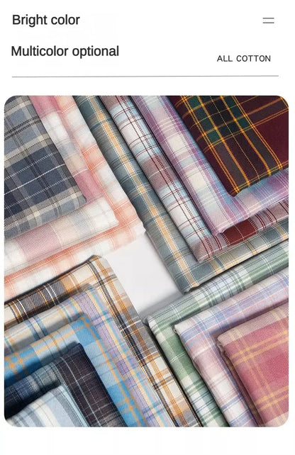 Plaid Fabric By The Meter for Japanese Jk Uniform Skirts Clothing Hair Band Clothes Pillowcases DIY Sewing Textile Anti Wrinkle