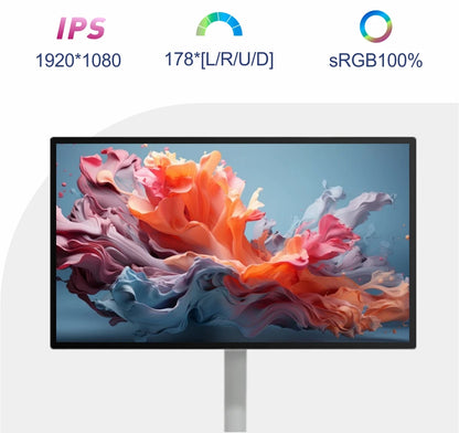 Free Standing Tv 21.5 Inch Touch Screen Portable Tv Smart Mobile Display Rechargeable 360 Rotating Tv Stand Wireless Television