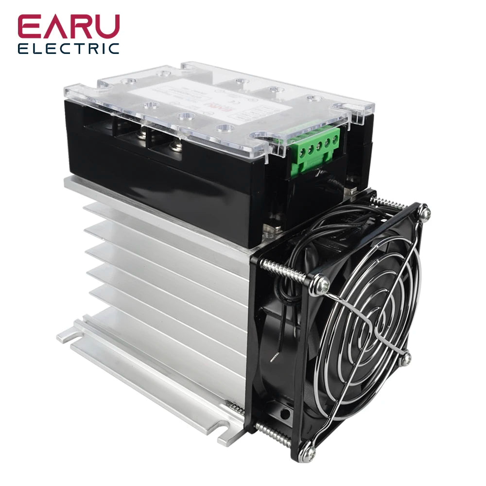 220V AC Single Phase Full Isolation Voltage Regulator Module 25-200A With Heat Sink Fan Kit - SMT DCB High Precision Industrial