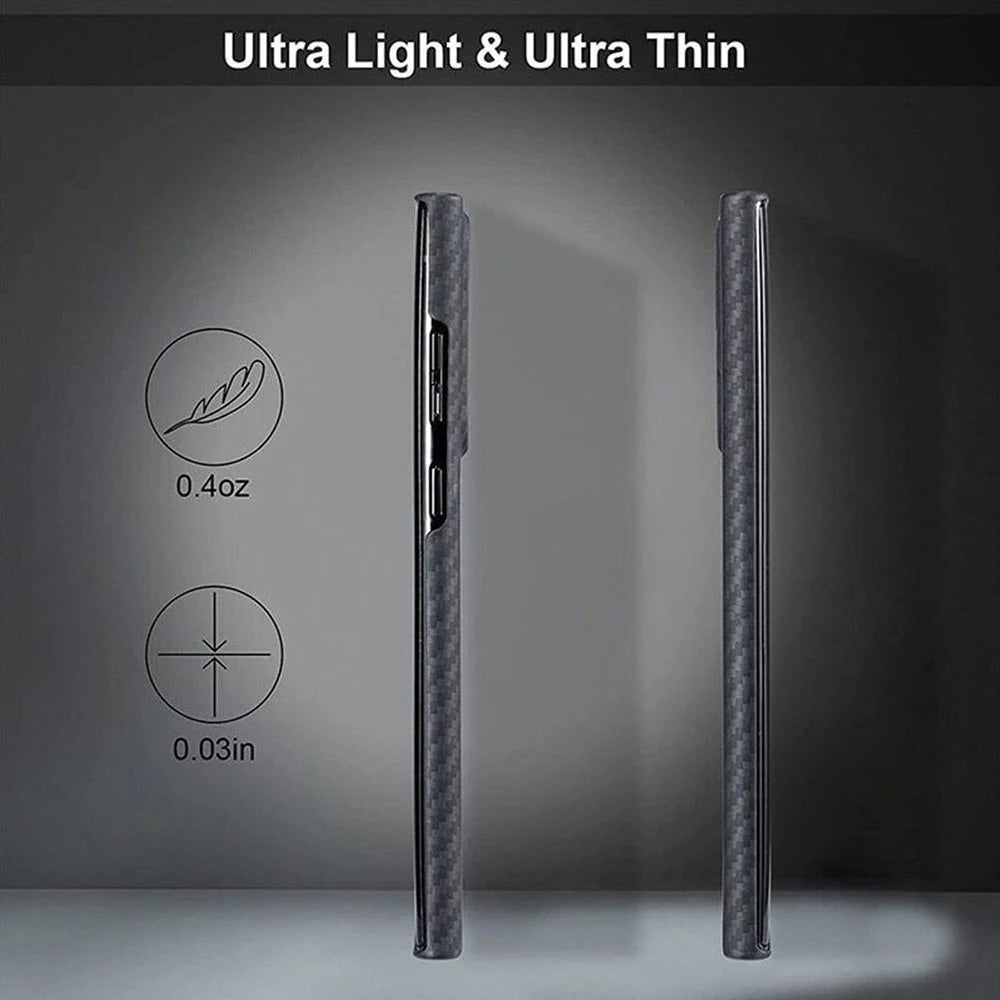 Ultra-Thin Kevlar Pure Carbon Fiber Phone Case For Samsung Galaxy S23 S24 26 Ultra Plus Commercial Aramid Fiber Shockproof Cover