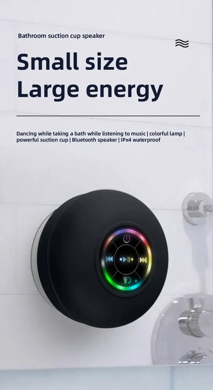 Mini Bluetooth Speaker Waterproof Bathroom Audio Wireless Shower Speakers RGB Light for Phone Soundbar Hand Free Car Loudspeaker