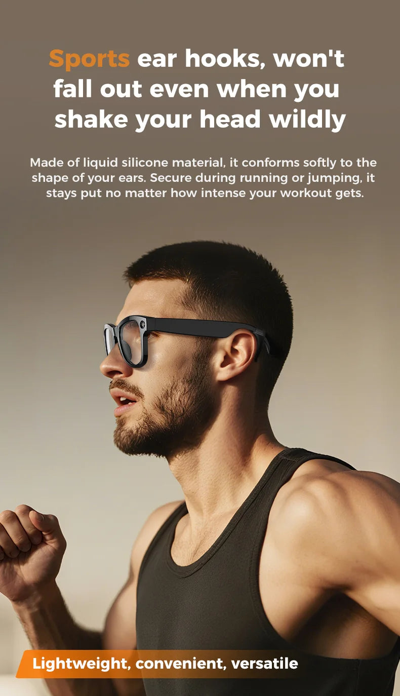 Lunettes connectées 2026 pour femmes, batterie externe 3600 mAh, caméra 800 W, traduction de plus de 120 langues, enregistrement vidéo, lecteur de musique, lunettes pour hommes