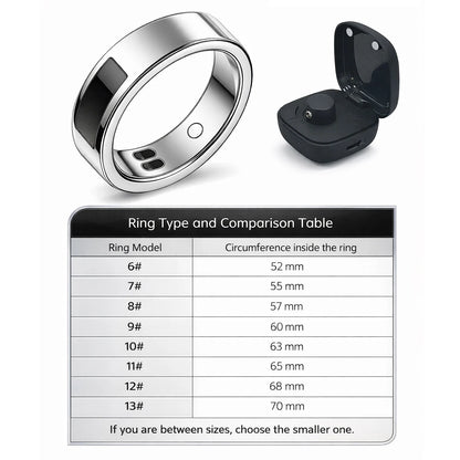 2026 Health Monitoring Smart Ring, Continuous Heart Rate Blood Oxygen Sleep Tracker, Silent Vibration Notification Smart Ring