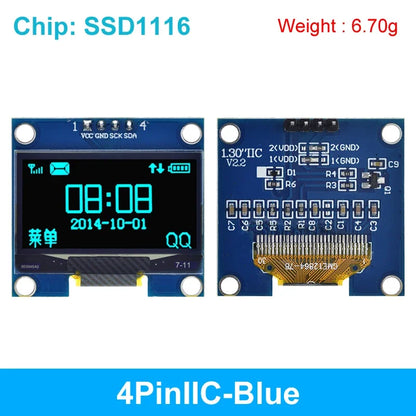 1.3 Inch OLED Module White Color 128X64 OLED LCD LED Display Module 1.3 IIC I2C SPI Communicate for arduino Diy Kit