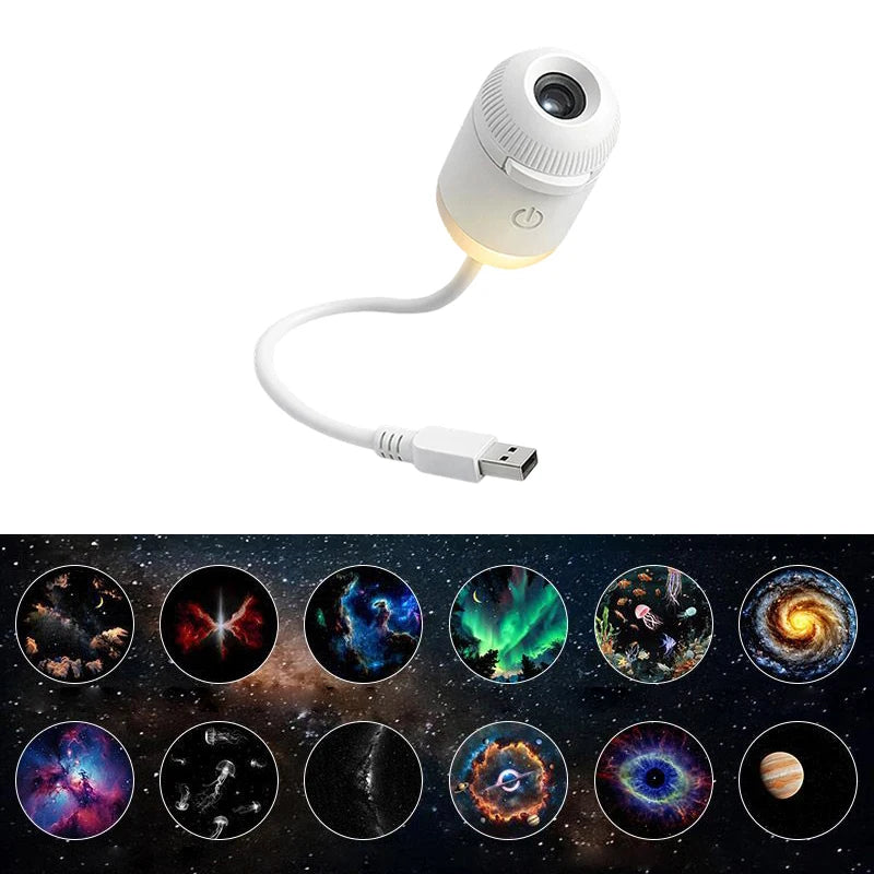 Mini Star Projector Night Light Starlight Atmosphere Lamp with Eye Protection for Bedroom Ceiling USB Rechargeable Aurora Light