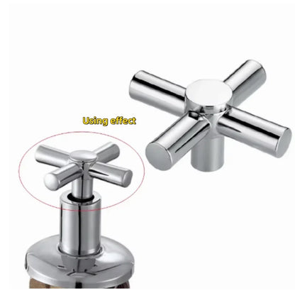 Cross Faucet Handle Knob Zinc Alloy Handwheel Universal Hot Cold Sink Taps Switch For Kitchen Bathroom Tap Replacement Parts