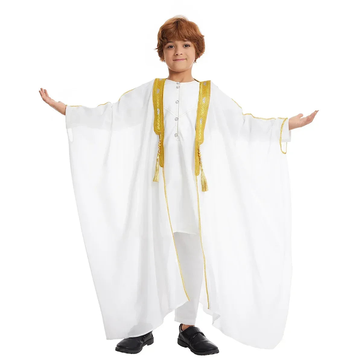 Muslim Saudi Arabian Boy Abaya Children Praying Islamic Clothing Kimono Middle Eastern Teen Dress Dubai New Fashion Classic